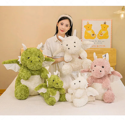 22-60CM Cute Pterodactyl Flying Dragon Doll Dinosaur with Wings Plush Toy Bed Pillow Sleeping Companion Soothing Gift for Kid