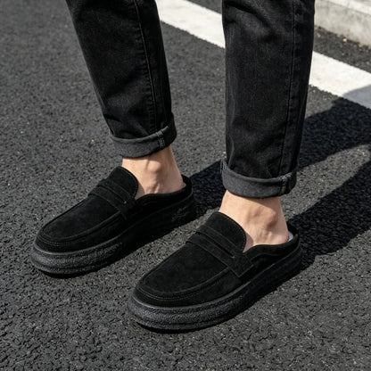 Summer Half Shoes Man Lazy Shoes Comfortable Soft Loafers For Men Moccasins Slip-on Mules Men's Casual Shoes Platform Slippers