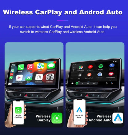 2 in 1 CarPlay Wireless Adapter Android Auto To USB car play Wireless Intelligent Systems Wireless Adapter Mini AI Box for Car