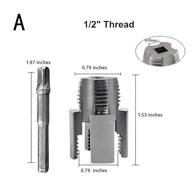 Pipe Threading Tool Kit, PVC & Metal Use, Electric Drill Compatible