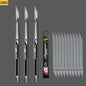 Deli Retractable Office Use Utility Knife High Carton Steel 9mm 30 Degree Blade Box Cutter Self-Locking Design Cutting Knives