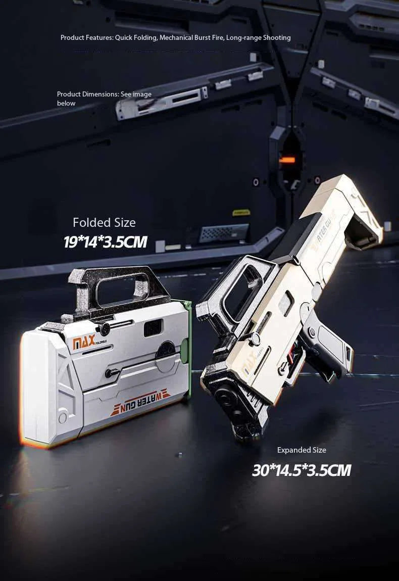 New FMG9 Folding Submachine Water Gun With Manual Continuous Firing Ultra Long Range Large Capacity  Water Play Toys Water Gun ﻿
