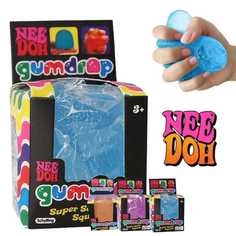Schylling Mini Candy NeeDoh Gumdrop Brinquedo Sensorial Macio Anti-stress Bola de Apertar Caixa Surpresa