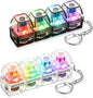 4-Button Fingertip Keyboard Keychain RGB Keyboard Fidget Toy with Lights for Stress Relief Decompression Calming Accessories