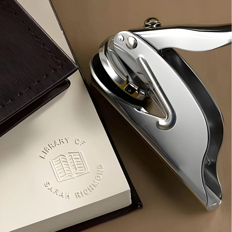 Embosser Stamp LOGO Customized Wedding Library Book Private Handheld Steel Seal Envelope Party Invitation Embossing Stamps DIY