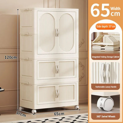 Foldable Baby Closet Plastic Infant Wardrobe Children's Clothing Storage Cabinet for Home Bedroom No Installation Needed
