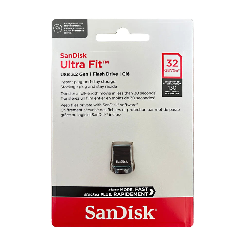 SanDisk Ultra Fit CZ430 128GB 256GB 512GB USB3.2 Flash Drive Read Speed Up To 400MB/s mini Pen Drive 64G 32G 130MB/s USB Stick
