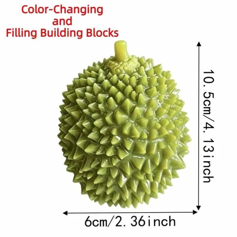 Crunchy Simulated Durian Squeeze Toy Color-Changing Soft Crackling Durian Squishy Toy Building Blocks Comfortable TPR Fidget Toy