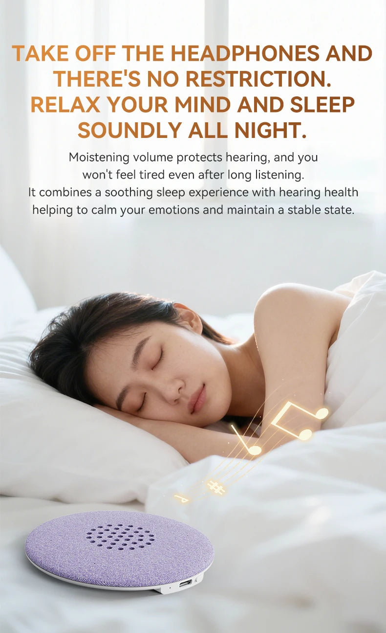Mini Sleeping Bluetooth 5.3 Speaker Under Pillow Sound Machine With White Noise HiFi Stereo Audio Soundbar MP3 Music Player New