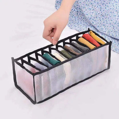 11 Compartment Home Collapsible Underwear Storage Box Nylon Organizing Dormitory Storage Bra Organizing Breathable Mesh Bag