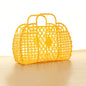 Summer Jelly Bag Portable Vegetable Basket Hollow Jelly Bag Girl Large Capacity Holiday Handbag Jelly Beach Tote Bags Organizer