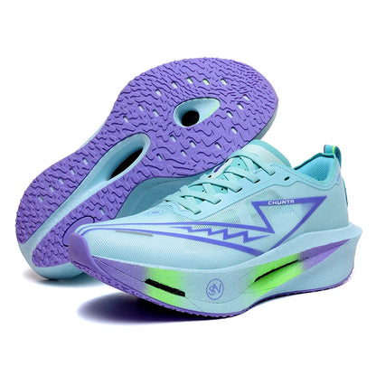 Men's Carbon Plate Breathable Mesh Running Shoes, Women's Marathon Shock-Absorbing and Anti Slip Chunta Sports Shoes
