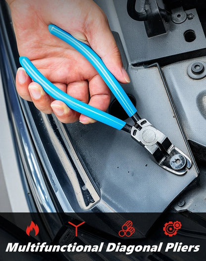 Multifunctional Car Clip Pliers Diagonal Pliers Car Rivet Tightening Pliers Wire Stripping Plier Staple Screwdriver Removal Tool
