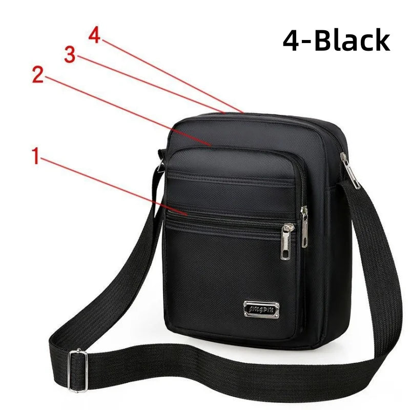 Waterproof Men Crossbody Bags Male Nylon Shoulder Bags Boy Messenger Bag Man Handbags For Travel Casual Large Satchel Grey Bags