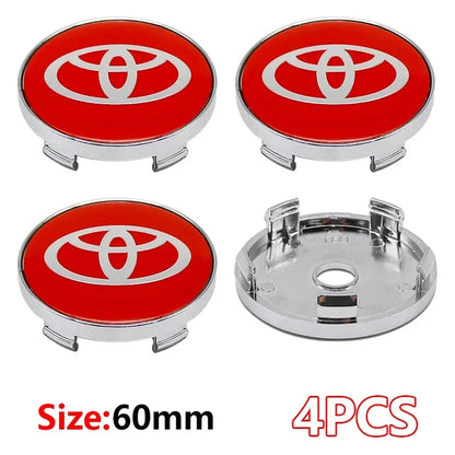4Pcs 60mm For Car emblem Wheel hub Center Cap Badge covers sticker Decals Styling For Toyota Corolla RAV4 LEVIN Yaris C-HR Camry