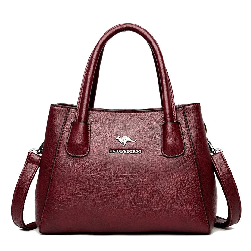 2 Pockets Solid Color Bucket Bag Leather Shoulder Bag for Women 2024 Luxury Handbags Women Bag Designer Elegant Lady Hand Bag
