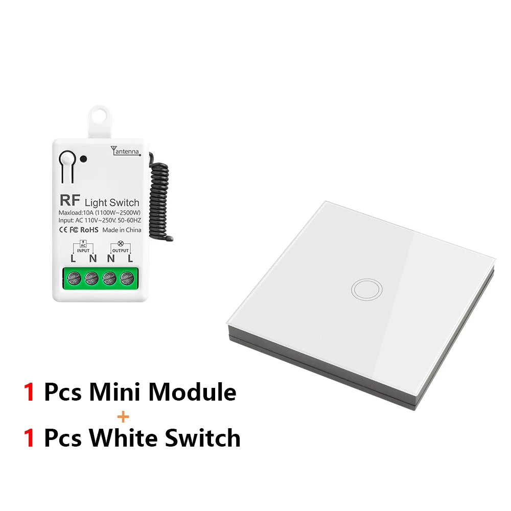 Diese 86 Wireless Touch Light Switch 433MHz Remote Transmitter, AC 110V~250V 10A Relay Receiver Interruptor for home improvement