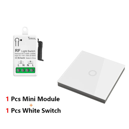 Diese 86 Wireless Touch Light Switch 433MHz Remote Transmitter, AC 110V~250V 10A Relay Receiver Interruptor for home improvement