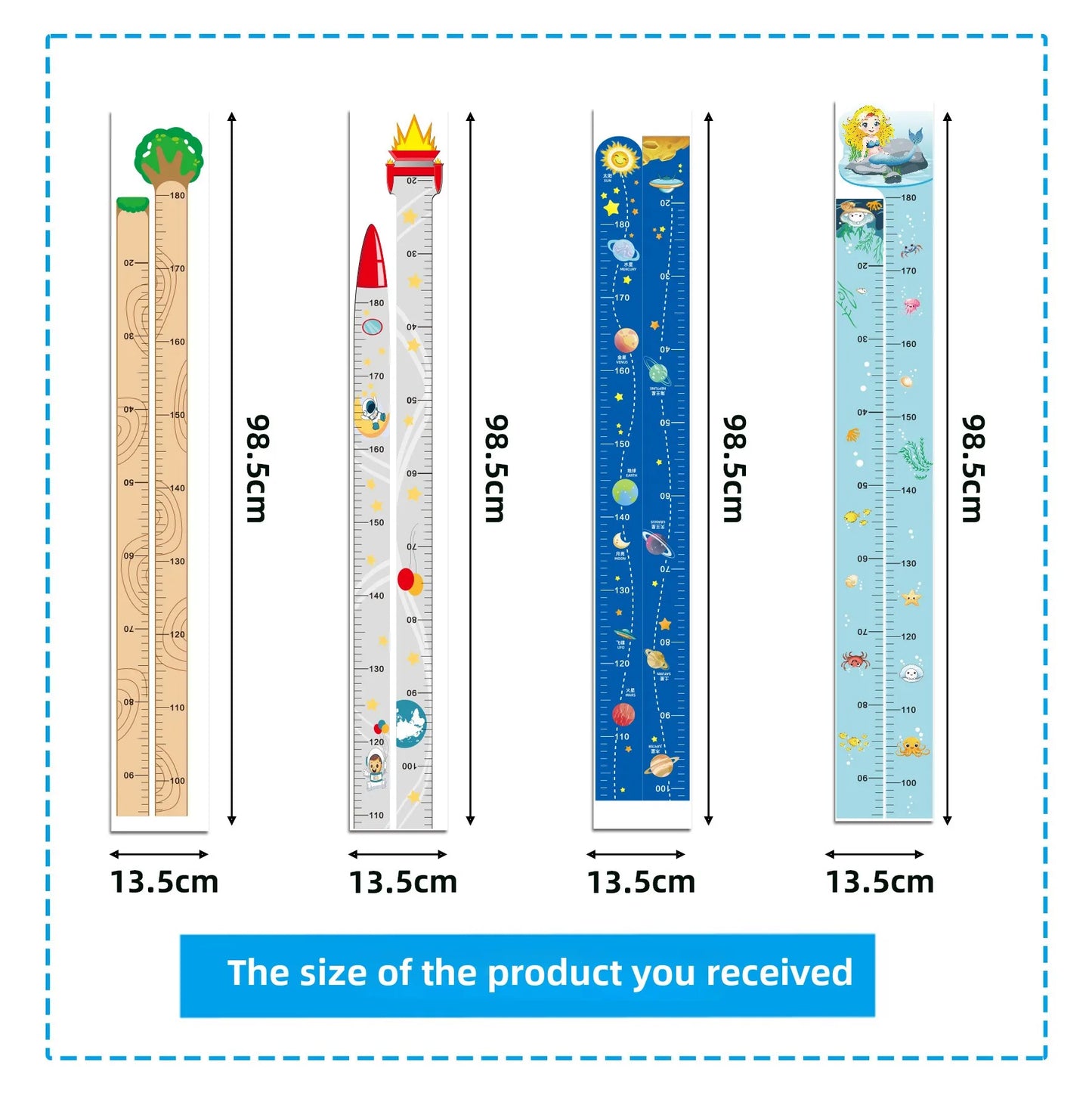 Cute Cartoon Height Sticker Unicorn Dinosaur Giraffe Wall Height Measuring Ruler Stickers For Kids Room Kindergarten Decor