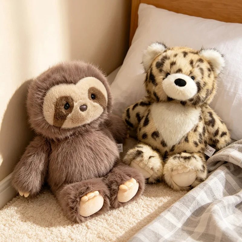 Super Soft 50cm Animal Plush Hand Puppet Set Bunny Sheep Sloth Panda Leopard Shake to Run Limbs Cute Stuffed Toy for Kids Gifts