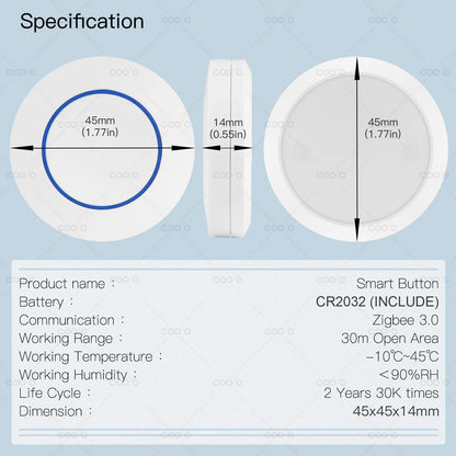 Ewelink Zigbee Smart Push Button Wireless Switch App Remote Control Automation Scenario Switch Work with Zigbee Gateway