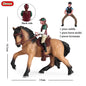 Oenux Farm Horse Race Model Action Figures DIY Equestrianism Horseman Animals Figurine Cute Education Collection Kids Toy Gift