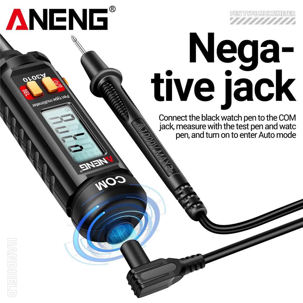ANENG A3010 Pen-Type Multimeter 4000 Counts Digital True-RMS Backlight Multi Meter Auto Range Tester LCD Electrician Tester Tool