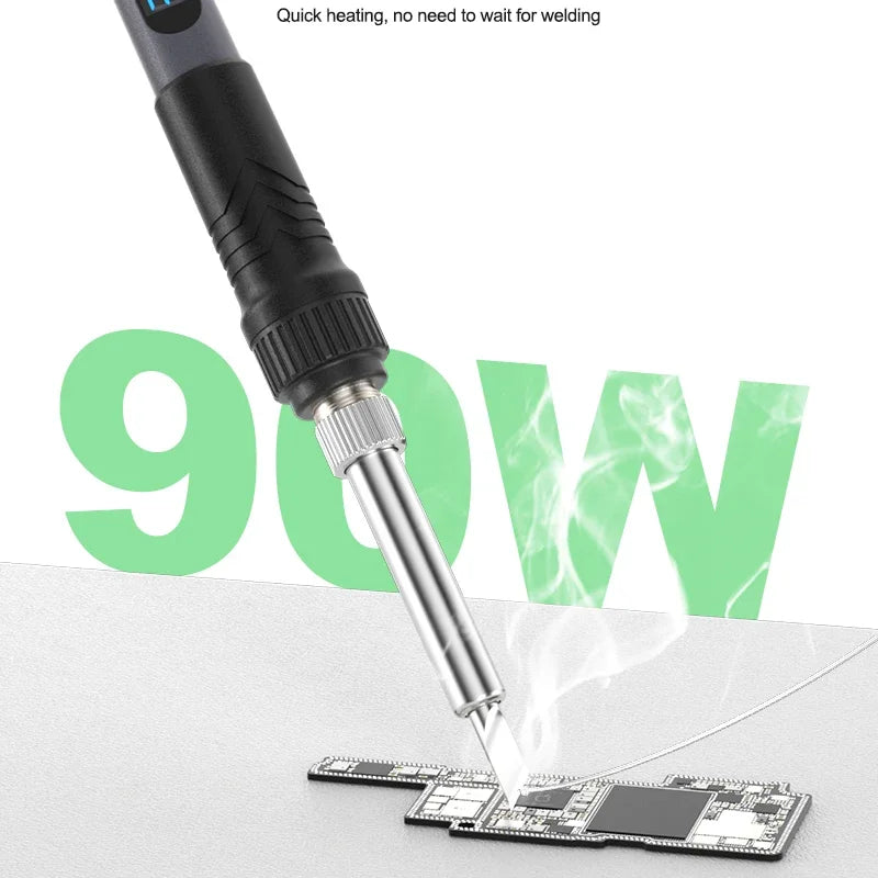 RELIFE 936 90W Intelligent Digital Display Portable Soldering Iron 120~550℃ Adjustable Supports 900M Series Soldering Iron Tips