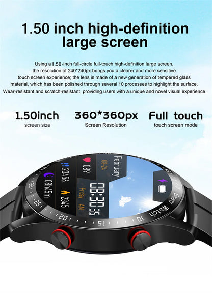 2026 NEW 1.5 inch Smart Watch Men Bluetooth Call Heart Rate ECG Health Fitness Sports Watch Waterproof Business Man Smartwatch