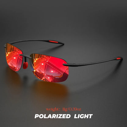 3PCS Ultra Light 11g TR90 Frameless Polarized Sunglasses - Flexible & Comfort Fit, Square Shape for Driving, Fishing, Outdoor