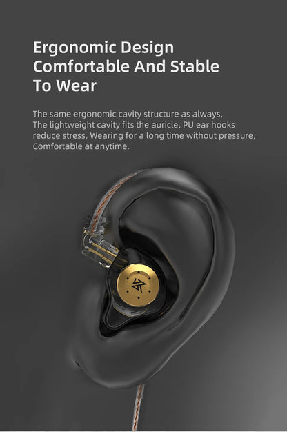 KZ EDX PRO Dynamic Earphones HIFI Bass Earbuds In Ear Monitor Sport Noise Cancelling Headset