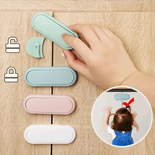 1/3/5/10Pcs Children's Drawer Safety Latch Cabinet Door Protection Baby Anti Pinch Hand Invisible Lock Opposite Wardrobe Lock
