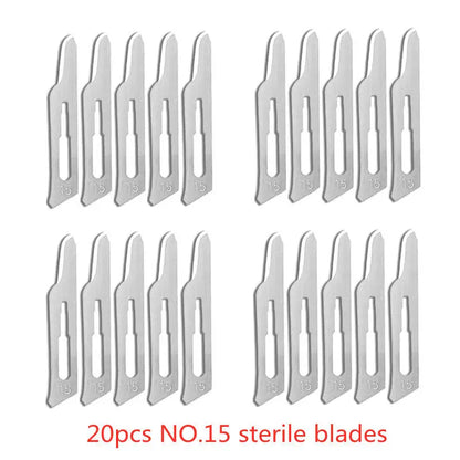 20-100pcs Sterile Carbon Steel Surgical Blades Scalpel Knife for DIY Cutting Phone Repair Carving Animal Grooming Maintenance