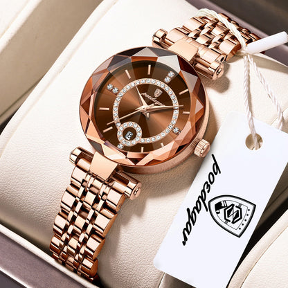 POEDAGAR High Quality Exquisite Wristwatch For Woman Waterproof Stainless Steel Date Quartz Ladies Watch Elegant Women's Watches
