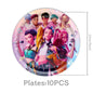 K-pop Kids Birthday Party Supplies All-in-One Decor Set-Paper Tableware Cups Candy Box Gift Bags Banner for Festive Celebrations