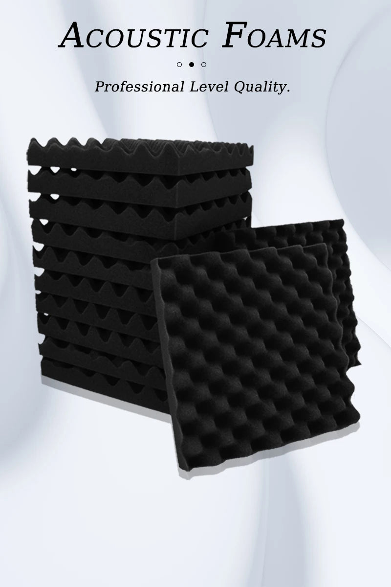 TOUO Acoustic Foam Fireproof Soundproofing Sponge 6/12/24/48 Pcs Egg Crate Soundproof Foam Studio Home Sound-absorbing