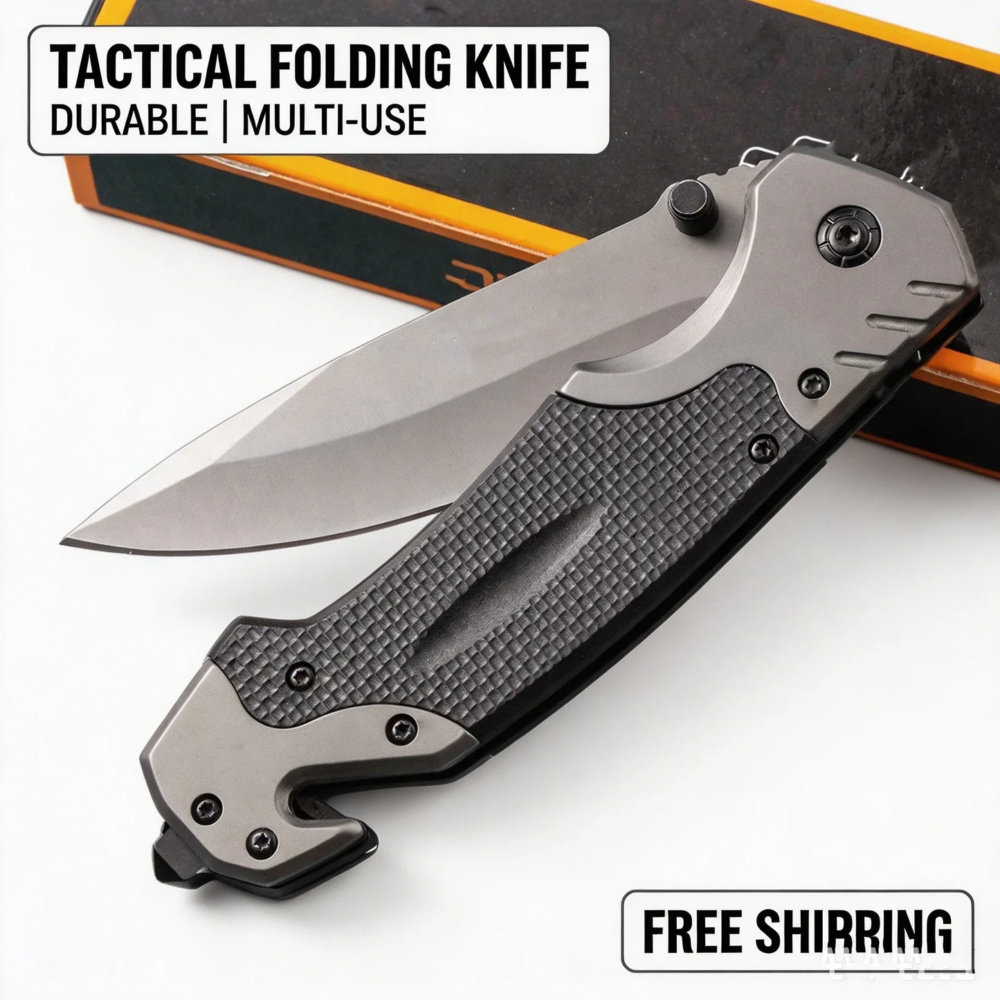Portable Multifunctional Folding Survival Knife with Sharp Pocket Knife Suitable for Outdoor Camping and Wilderness Survival