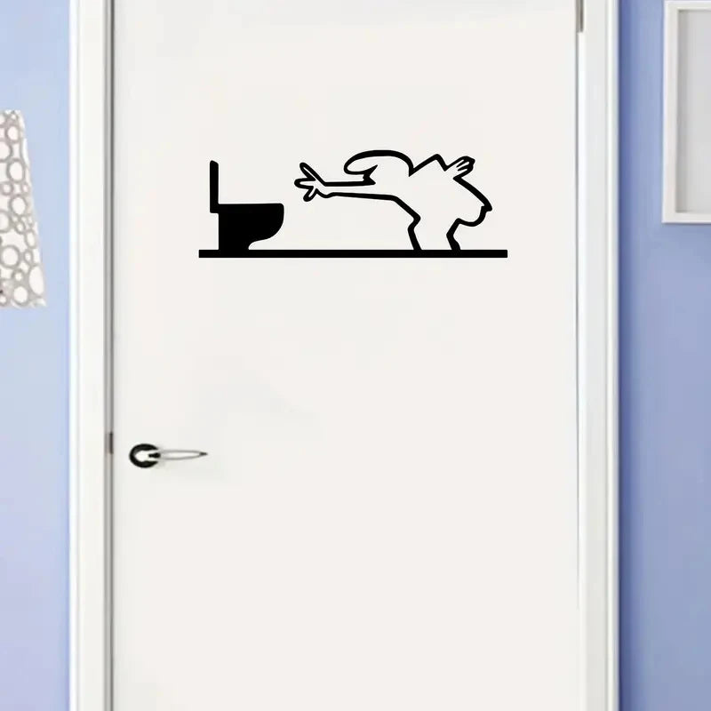 La Linea Minimalist Line Art Car Sticker Bumper & Window Door Wall Decal With Cartoon Character Design Home Car Decoration