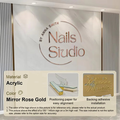 Customized 3D Business Logo Sign Laser Cut Acrylic Logo Wall Mounted Name Sign Beauty Salon/Office/Shop/Home/Dental/SPA Decor