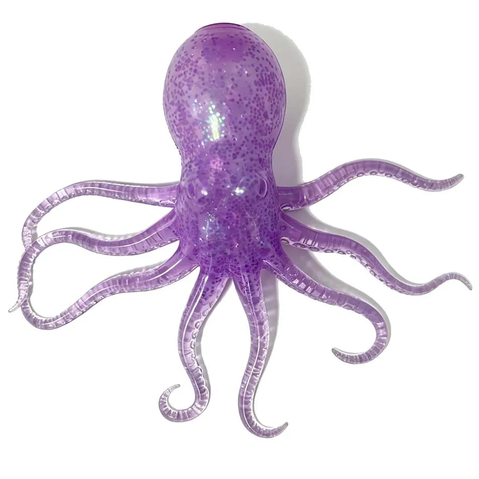 Glitter Octopus Squishy Toy Soft Stress Relief Fidget Toy Squeeze Jellyfish Squishy Compression Decompression Toy for Kid Adults