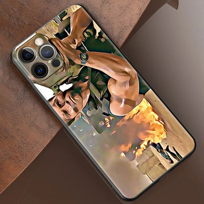 Mobile Phone Case For iPhone 14 15 11 12 13 16 Pro Max 16 Plus XS Black Soft Cover Coque Arnold Schwarzenegger Commando 1985