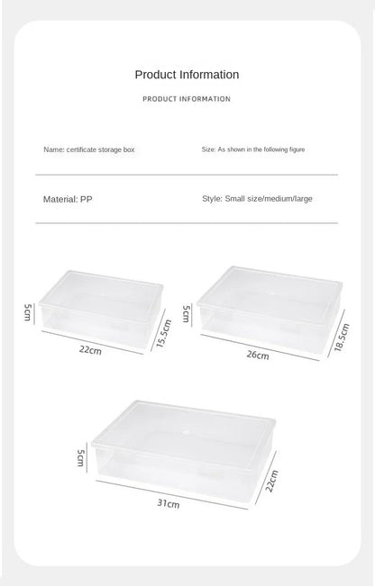 Document Organizer Organized Storage Box Simplicity Certificate File Container Dust Proof A4 Organizing Box Dropshipping