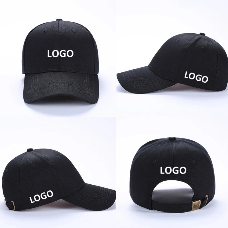 Customized Printed Logo DIY Embroidery Baseball Cap Unisex Adjustable Men Women Sport Trucker Hat Solid Color Personalized Caps