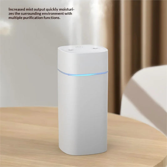 Mini USB Dual Spray Humidifier Desktop Air Purifier for Home Bedroom Portable Aromatherapy Moisturizing Air Cleaner
