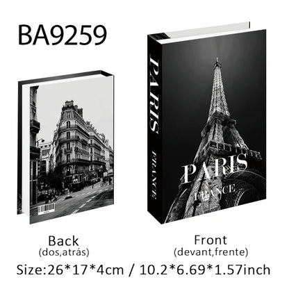 Open Luxury Fake Book Storage Box Home Decor Fashion Paris Decorative Books Interior Decoration Coffee Table Bedroom Ornaments