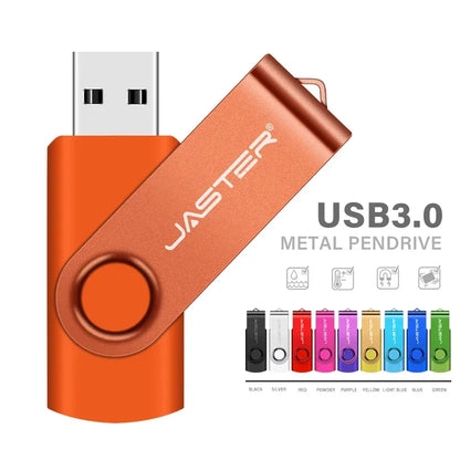 High Speed Mini USB 3.0 Flash Drive 128GB Rotatable Memory Stick Free Key Chain Pen Drive 64GB Red Pendrive Black U Disk 32GB