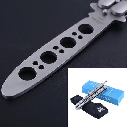 Outdoor Training Butterfly Knife Trainer  Stainless Steel Knife Folding Knife No Edge Dull Tool Combs Shape 56 HRC