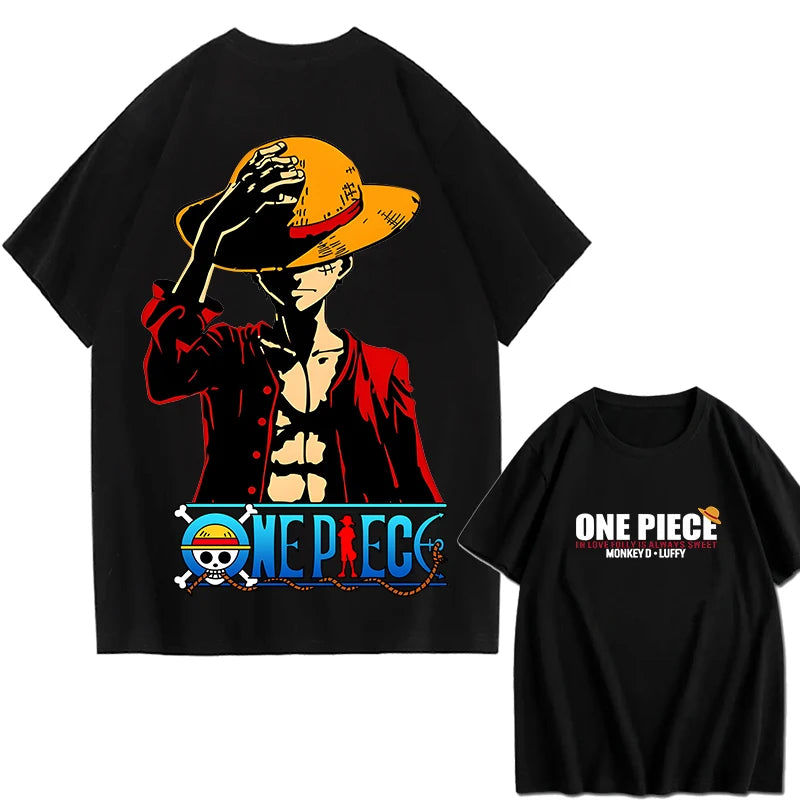 2026 New ONE PIECE Zoro Luffy Gear 5 Printed Short-sleeved Cotton T-shirt Summer Tide Pure Cotton Unisex Clothing