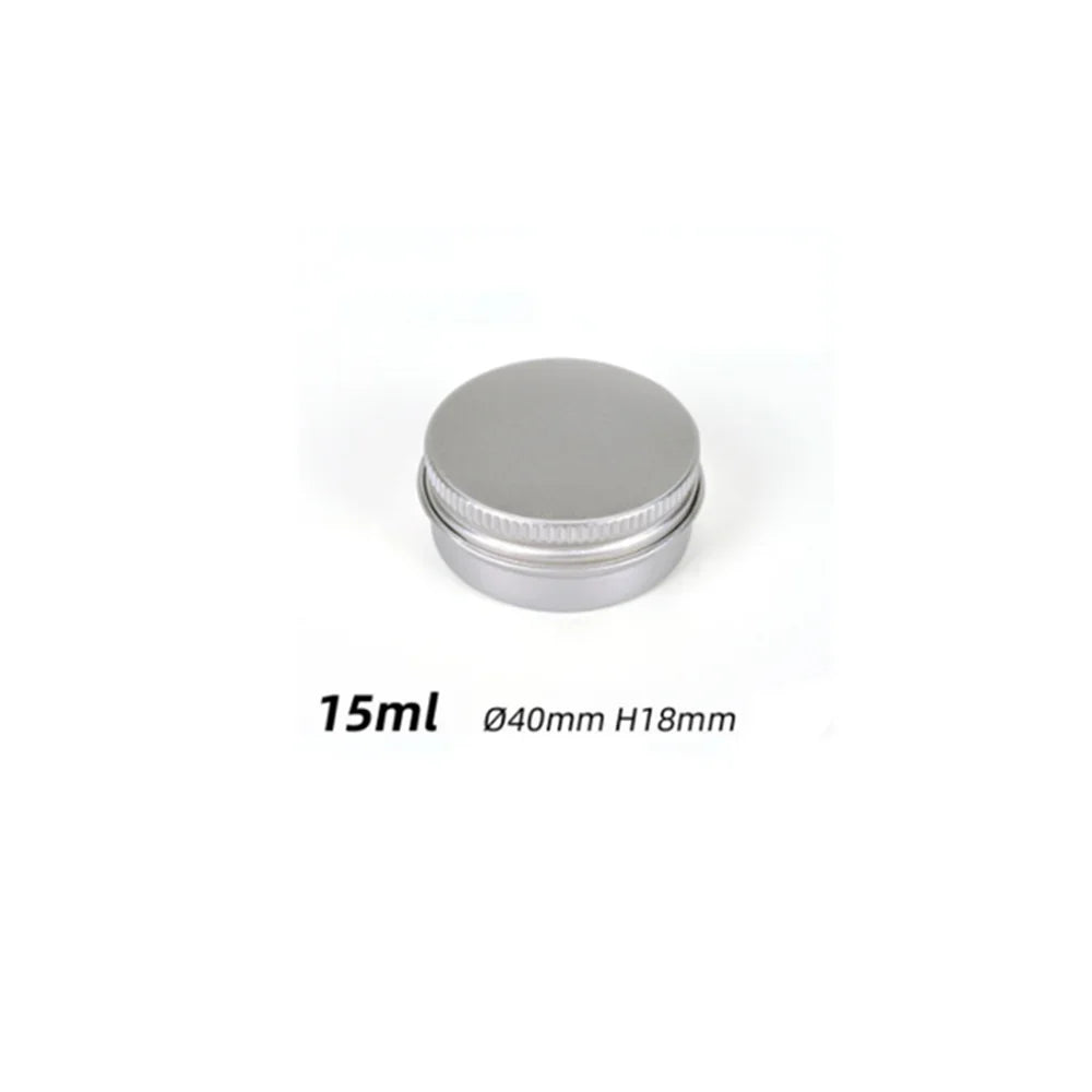 5ml-250ml Cosmetic Aluminum Cans Aluminum Boxes Silver Aluminum Tins Cans Screw Top Round Candle Spice Tins Cans Lid Containers