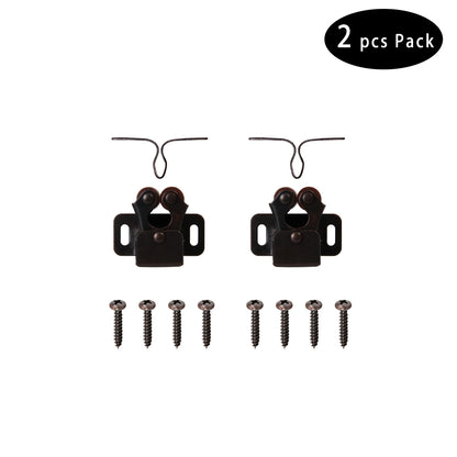 Furniture Door Stoppers Antique Copper Color Cupboard Cabinet Door Roller Latch Twin Double Catches with Striker and Free Screws